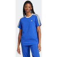 Adidas Sportswear Women'S 3 Stripe Boyfriend Tee - Blue