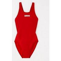 Arena Girls Team Swim Tech Solid Swimsuit - Red
