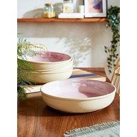 Portmeirion Minerals Collection &Ndash; Set Of 4 Rose Quartz Pasta Bowls