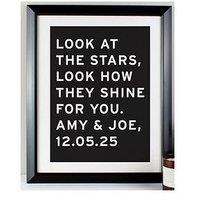 The Personalised Memento Company Personalised Typography Black Framed Print