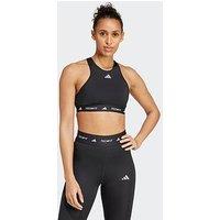Adidas Womens Training Tech Fit Medium Support High Neck Sports Bra - Black