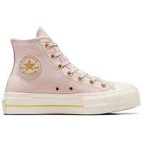 Converse Womens Lift Modern Tailored Canvas Hi Trainers - Stone