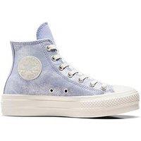 Converse Womens Pretty Patina Suede Hi Trainers - Lilac