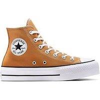 Converse Womens Lift Seasonal Color Canvas Hi Trainers - Brown