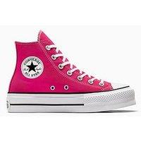 Converse Womens Lift Seasonal Color Canvas Hi Trainers - Pink