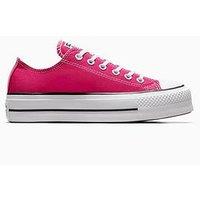 Converse Womens Lift Seasonal Color Canvas Ox Trainers - Pink