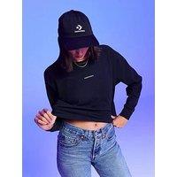 Converse Womens Wordmark Long Sleeve Top - Black