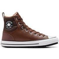 Converse Mens Counter Climate Synthetic Leather Hi Trainers - Brown