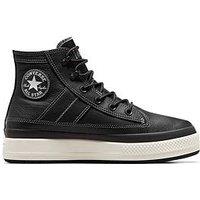 Converse Mens Counter Climate Leather Hi Trainers - Black