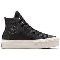 Converse Womens Counter Climate Leather Hi Trainers - Black/White