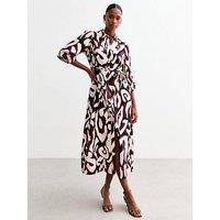 New Look Abstract Midi Shirt Dress - Print