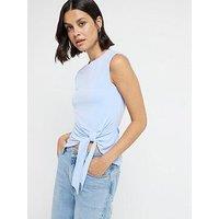 River Island Tie Detail Sleeveless Top - Light Blue