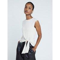 River Island Tie Detail Sleeveless Top - Cream