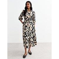 New Look Blue Abstract Midi Shirt Dress - Print