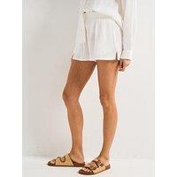 Everyday Crinkle Co Ord Beach Short - White