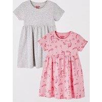 Everyday Girls 2 Pack Unicorn Short Sleeve Jersey Dress - Multi
