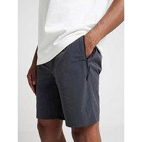 River Island Longer Length Nylon Swim Shorts - Black