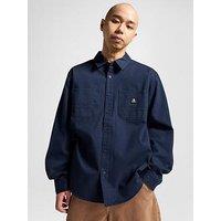 Converse Mens Woven Button Down Washed Shirt - Navy