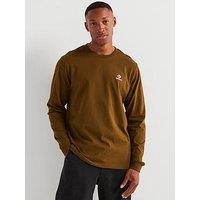 Converse Standard Fit Left Chest Star Chev Emb Long Sleeve T-Shirt - Khaki