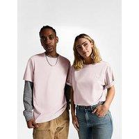 Converse Unisex Left Chest Star Chevron Embroidered T-Shirt - Light Pink