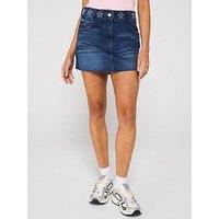 Tommy Jeans Studded Detail Denim Skirt - Navy