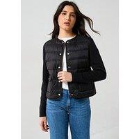 Tommy Hilfiger Knitted Sleeve Padded Jacket - Black