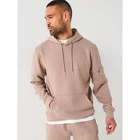 Very Man Textured Hoody With Arm Pocket - Natural