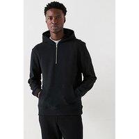 Very Man Ottoman Quarter Zip Hoody - Black
