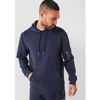 Very Man Textured Hoody With Arm Pocket - Navy