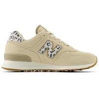 New Balance Womens 574 Trainers Animal - Beige