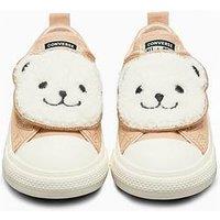 Converse Infant Cozy Essentials Chuck Taylor All Star Strap Teddy Bear Trainers - Beige