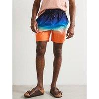 Very Man Ombre Printed Swim Short - Navy/Coral