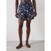 Very Man Hawaiian Printed Swim Short - Navy