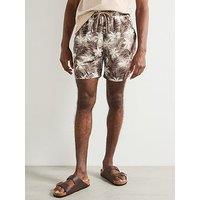 Very Man Tropical Palm Printed Swim Shorts - Beige