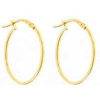 Love Gold 9Ct Gold Light Weight Oval Creole Hoops