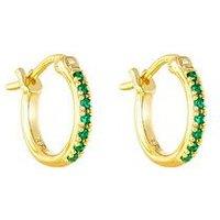 Seol + Gold Emerald Creole Cz Hoops