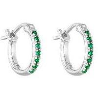 Seol + Gold Emerald Creole Cz Hoops