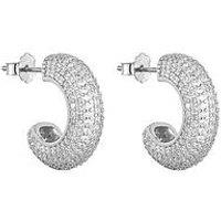 Seol + Gold Cz Pave Chunky Half Hoops