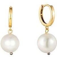 Seol + Gold Pearl Hoop Earrings