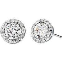 Michael Kors Women'S Sterling Silver Cz Halo Studs