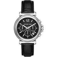 Michael Kors Maren Chronograph Black Leather Watch