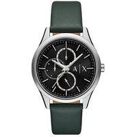 Armani Exchange Multifunction Green Leather Watch