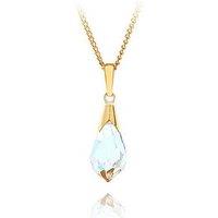 The Love Collection 9Ct Gold Aurora Borealis Crystal Pendant Necklace With Curb Chain
