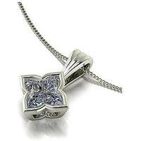 Moissanite 9Ct White Gold Fancy 1Ct Starlight Solitaire Pendant And Chain