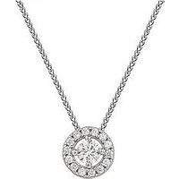 The Love Collection Sterling Silver Round Halo Cz Pendant