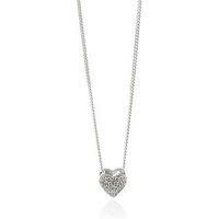 The Love Collection Sterling Silver Cz Pave Heart Necklace