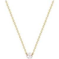 Seol + Gold Cz Solitaire Necklace