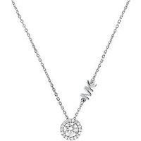 Michael Kors Sterling Silver Cz Pendant Necklace