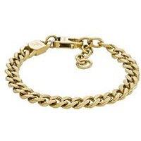 Fossil Unisex Harlow Linear Texture Chain Gold-Tone Stainless Steel Necklace