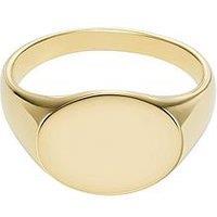 Fossil Unisex All Stacked Up Gold-Tone Stainless Steel Signet Ring